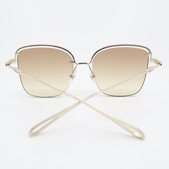 Chopard SCHD45S 300K 57 Gold/Gradient Titanium Square, New Women\'s Sunglasses.